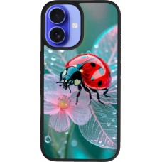 Coque iPhone 16 - Silicone rigide noir Ladybird in bloom Spring 2026