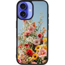 Coque iPhone 16 - Silicone rigide noir Spring flowers Spring 2026