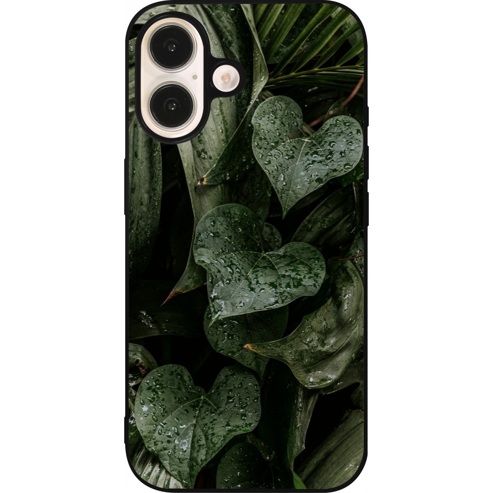 Coque iPhone 16 - Silicone rigide noir Spring 23 fresh plants