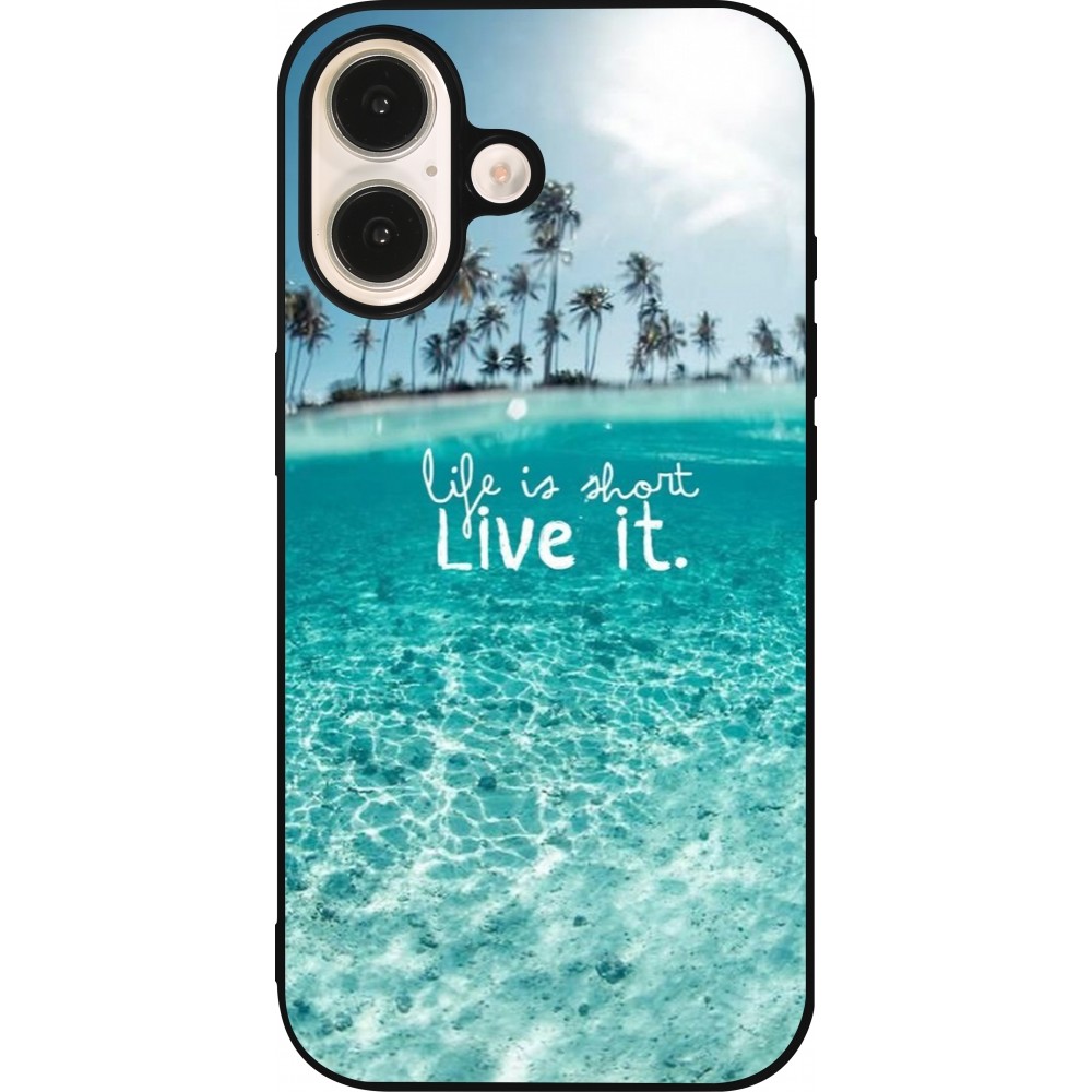 Coque iPhone 16 - Silicone rigide noir Summer 18 24