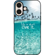 Coque iPhone 16 - Silicone rigide noir Summer 18 24