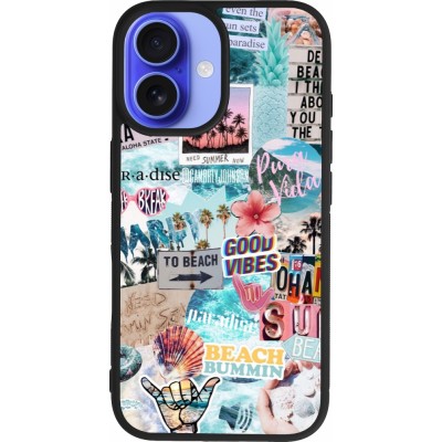 Coque iPhone 16 - Silicone rigide noir Summer 20 collage