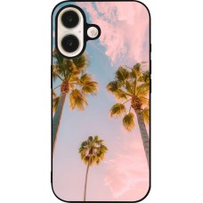 iPhone 16 Case Hülle - Silikon schwarz Summer 2025 Palmiers