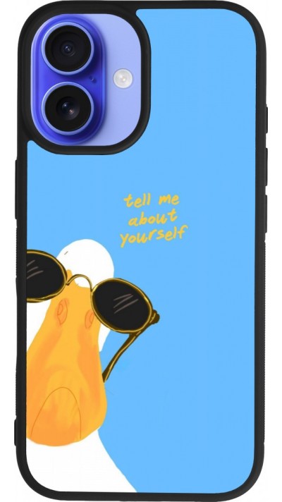 Coque iPhone 16 - Silicone rigide noir Tell me about yourself Summer 2026