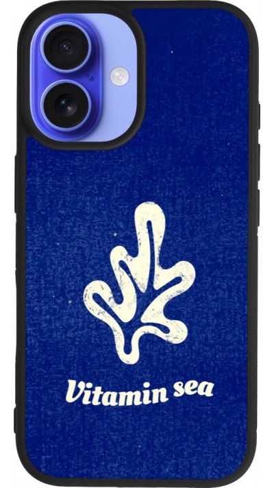 Coque iPhone 16 - Silicone rigide noir Vitamin sea Summer 2026