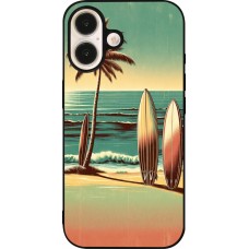iPhone 16 Case Hülle - Silikon schwarz Surf Paradise