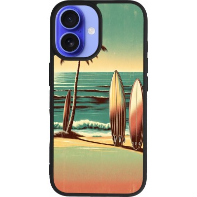 iPhone 16 Case Hülle - Silikon schwarz Surf Paradise
