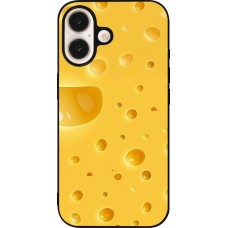 iPhone 16 Case Hülle - Silikon schwarz  Nationalfeiertag Schweiz Cheese