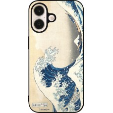 iPhone 16 Case Hülle - Silikon schwarz Kunstbild - Die große Welle vor Kanagawa - Hokusai
