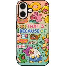 Coque iPhone 16 - Silicone rigide noir Thats beacause of