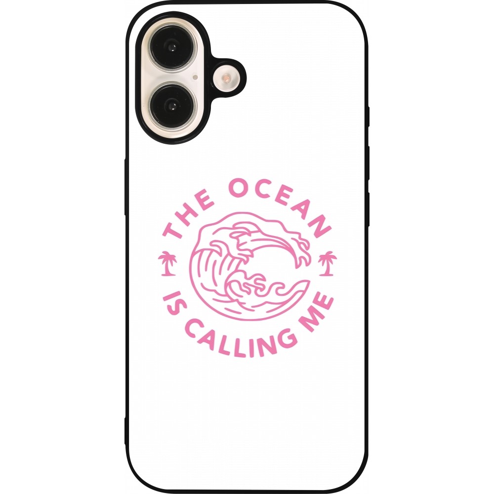 iPhone 16 Case Hülle - Silikon schwarz The Ocean is calling me