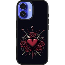 iPhone 16 Case Hülle - Silikon schwarz Valentine 2024 gothic love