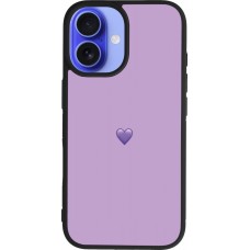 iPhone 16 Case Hülle - Silikon schwarz Valentine 2023 purpule single heart