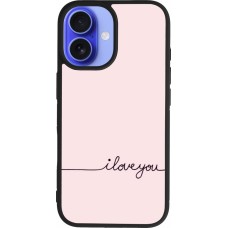 Coque iPhone 16 - Silicone rigide noir Valentine 2023 i love you writing