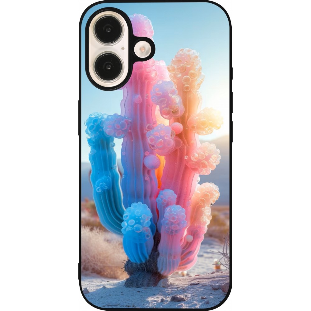 Coque iPhone 16 - Silicone rigide noir Artificial vegetation 2025