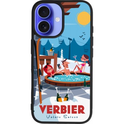 iPhone 16 Case Hülle - Silikon schwarz Verbier Mountain Jacuzzi