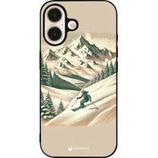 iPhone 16 Case Hülle - Silikon schwarz Vintage Skiberg