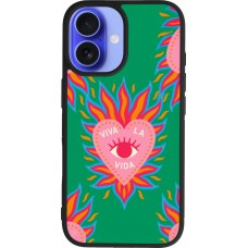 Coque iPhone 16 - Silicone rigide noir Viva la vida 2026