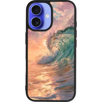 iPhone 16 Case Hülle - Silikon schwarz Wave Sunset
