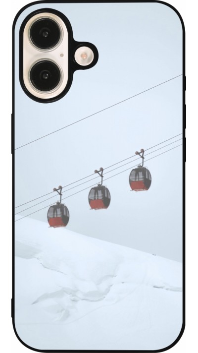 iPhone 16 Case Hülle - Silikon schwarz Winter 22 ski lift