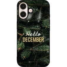 Coque iPhone 16 - Silicone rigide noir Winter 25 Winter hello december
