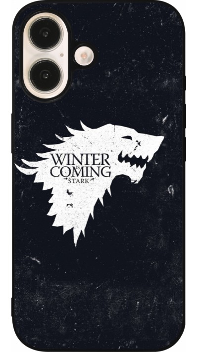 iPhone 16 Case Hülle - Silikon schwarz Winter is coming Stark
