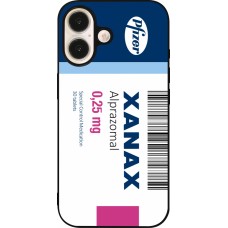 Coque iPhone 16 - Silicone rigide noir Xanax Alprazolam 2025