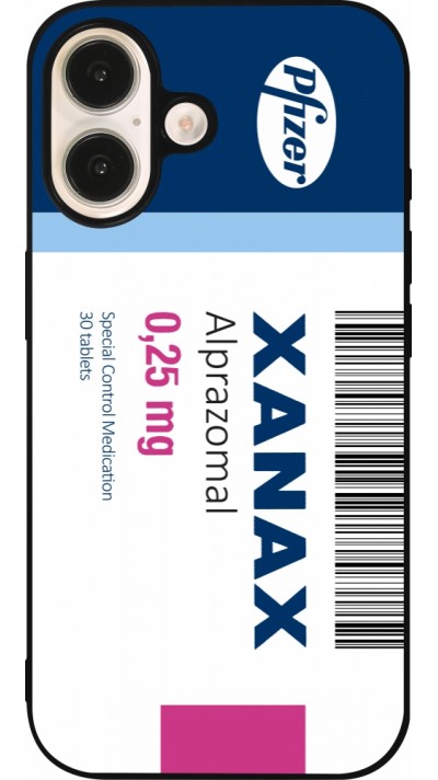 iPhone 16 Case Hülle - Silikon schwarz Xanax Alprazolam 2025