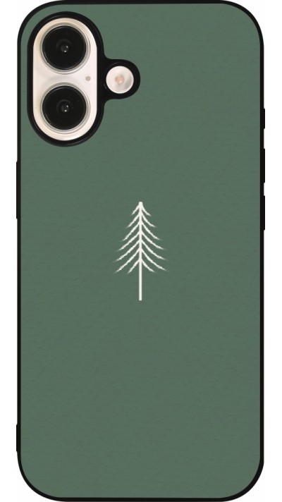 Coque iPhone 16 - Silicone rigide noir Christmas 22 minimalist tree