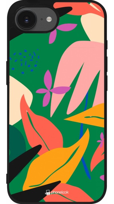 Coque iPhone 16e - Silicone rigide noir Abstract Jungle