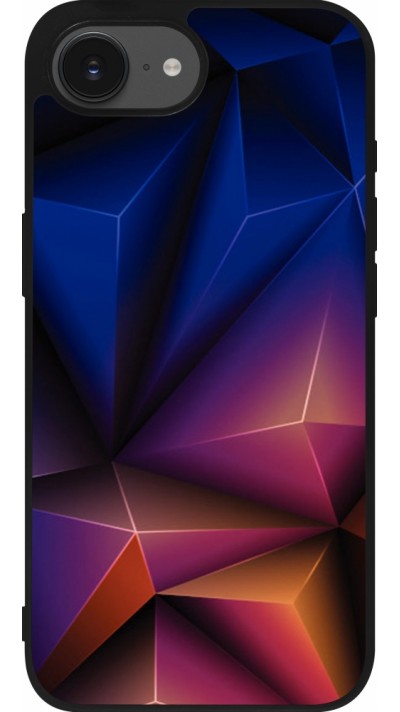 Coque iPhone 16e - Silicone rigide noir Abstract Triangles 