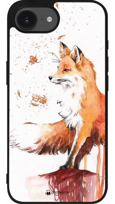 Coque iPhone 16e - Silicone rigide noir Autumn 21 Fox