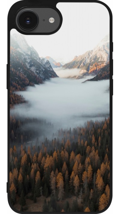 Coque iPhone 16e - Silicone rigide noir Autumn 22 forest lanscape