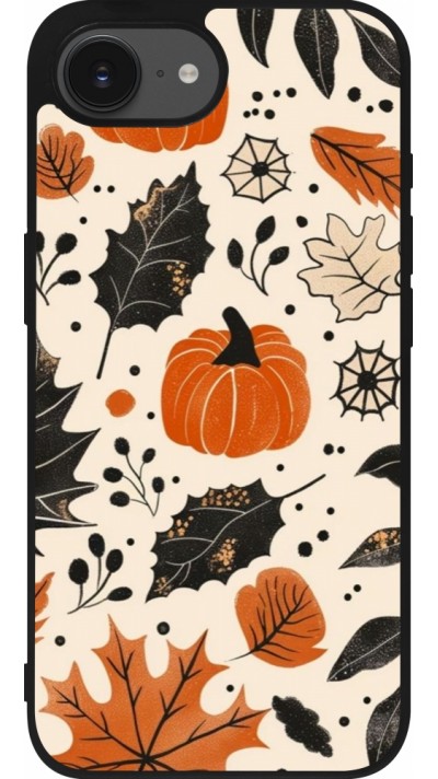 Coque iPhone 16e - Silicone rigide noir Autumn 2024 nature