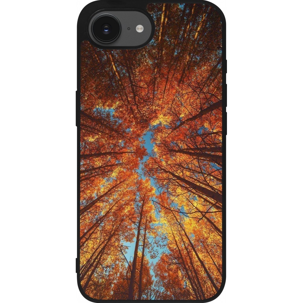 iPhone 16e Case Hülle - Silikon schwarz Autumn 25 Trees
