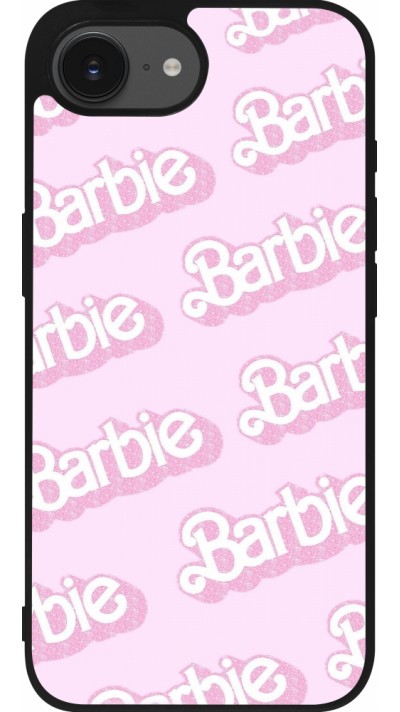 Coque iPhone 16e - Silicone rigide noir Barbie light pink pattern