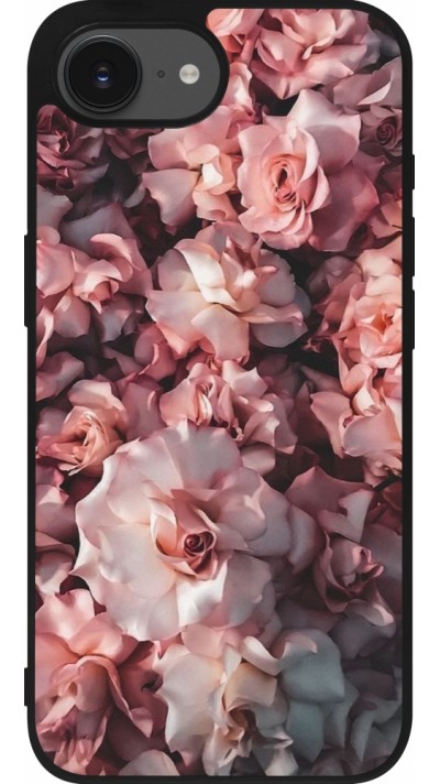 Coque iPhone 16e - Silicone rigide noir Beautiful Roses