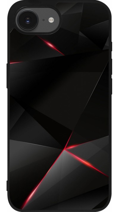 Coque iPhone 16e - Silicone rigide noir Black Red Lines