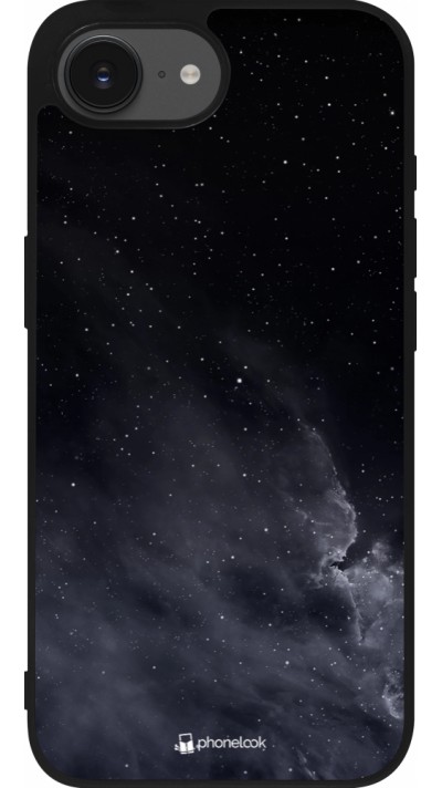 Coque iPhone 16e - Silicone rigide noir Black Sky Clouds