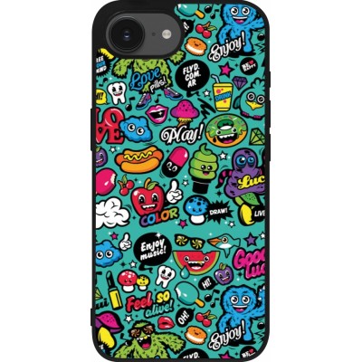 iPhone 16e Case Hülle - Silikon schwarz Cartoons old school