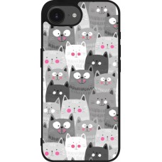 iPhone 16e Case Hülle - Silikon schwarz Katzenschwärme