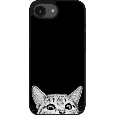 iPhone 16e Case Hülle - Silikon schwarz Cat Looking Up Black