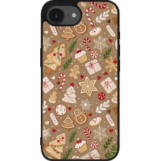 Coque iPhone 16e - Silicone rigide noir Christmas 25 Pattern Ginger Cookie
