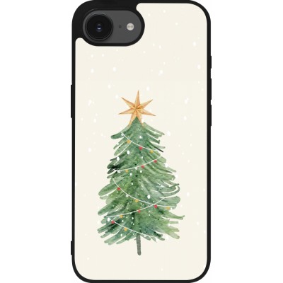iPhone 16e Case Hülle - Silikon schwarz Christmas 25 Sketch Tree
