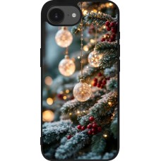 Coque iPhone 16e - Silicone rigide noir Christmas 25 Xmas Decorated Tree