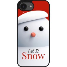 Coque iPhone 16e - Silicone rigide noir Christmas 25 Xmas Snowman