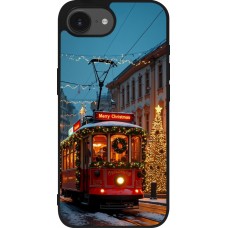 Coque iPhone 16e - Silicone rigide noir Christmas 25 Xmas Train