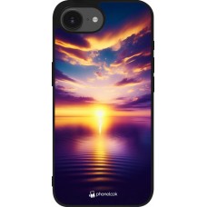 iPhone 16e Case Hülle - Silikon schwarz Sonnenuntergang gelb violett