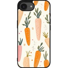 Coque iPhone 17e / 16e - Silicone rigide noir Easter 2026 Illustration carrots