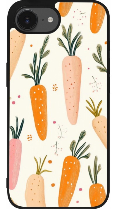 iPhone 17e / 16e Case Hülle - Silikon schwarz Easter 2026 Illustration carrots